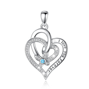 925 Silver Crystal Flower Pendant Necklace for Girls