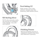 925 Silver Crystal Flower Pendant Necklace for Girls