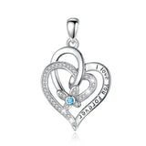 925 Silver Crystal Flower Pendant Necklace for Girls