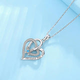 925 Silver Crystal Flower Pendant Necklace for Girls