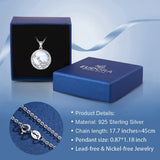 Mother of Pearl Shell Pendant 925 Sterling Silver Necklace with Jewelry Box