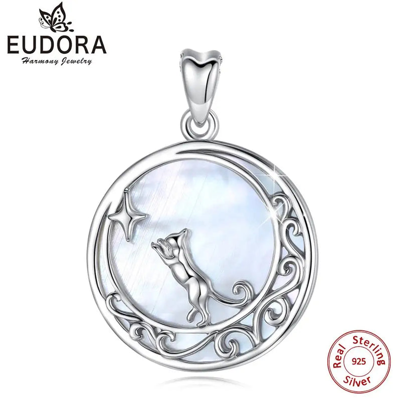 Mother of Pearl Shell Pendant 925 Sterling Silver Necklace with Jewelry Box