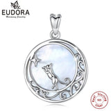 Mother of Pearl Shell Pendant 925 Sterling Silver Necklace with Jewelry Box