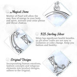 Mother of Pearl Shell Pendant 925 Sterling Silver Necklace with Jewelry Box