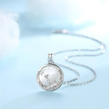 Mother of Pearl Shell Pendant 925 Sterling Silver Necklace with Jewelry Box