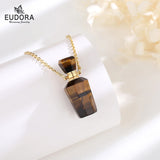 Tiger Stone Eye Charm Quartz Crystal Healing Necklace Pendant