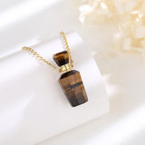 Tiger Stone Eye Charm Quartz Crystal Healing Necklace Pendant