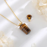 Tiger Stone Eye Charm Quartz Crystal Healing Necklace Pendant