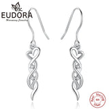 925 Silver Heart Celtic Knot Drop Earrings Hypoallergenic Gift