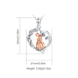 925 Silver Mom & Child Heart Pendant Necklace Mother Baby Gift