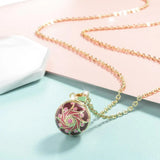Enamel Craft Pink Harmony Ball Musical Pendant Necklace