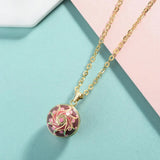Enamel Craft Pink Harmony Ball Musical Pendant Necklace