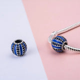 925 Sterling Silver Sky Crystal CZ Charm Beads for Bracelet DIY Jewelry CYZ048