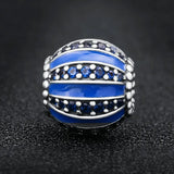 925 Sterling Silver Sky Crystal CZ Charm Beads for Bracelet DIY Jewelry CYZ048