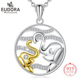 925 Sterling Silver Elephant Necklace with Box