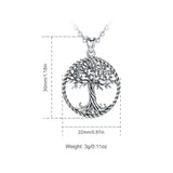Real 925 Sterling Silver twins tree of life tree Pendant Necklace charm