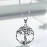 Real 925 Sterling Silver twins tree of life tree Pendant Necklace charm