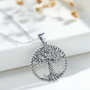 Real 925 Sterling Silver twins tree of life tree Pendant Necklace charm