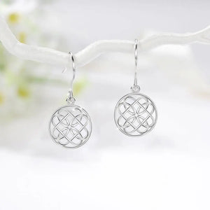 925 Sterling Silver Celtic Knot Round Drop Earring Love Knot Women Fine Jewelry