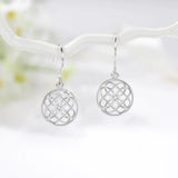 925 Sterling Silver Celtic Knot Round Drop Earring Love Knot Women Fine Jewelry