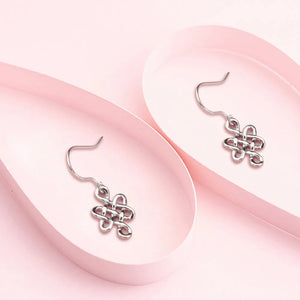 Vintage S925 Silver Earrings Irish Celtics Knot Dangles