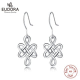 Vintage S925 Silver Earrings Irish Celtics Knot Dangles