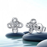 S925 Silver Stud Earring Celtics Knot Flower Earring CYE48
