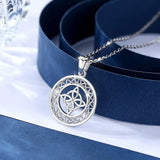 Sterling Silver Celtic Knot Pendant Necklace for Good Luck D122