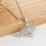 Vintage Sterling Silver Dragon Pendant Necklace