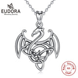 Vintage Sterling Silver Dragon Pendant Necklace