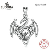 Vintage Sterling Silver Dragon Pendant Necklace