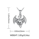 Vintage Sterling Silver Dragon Pendant Necklace
