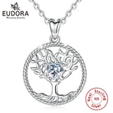 Sterling Silver Tree of Life Pendant Necklace with Crystal CZ
