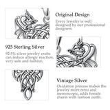 Vintage Oxidized Silver Celtic Dragon Necklace