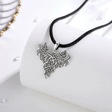 Vintage Oxidized Silver Celtic Dragon Necklace