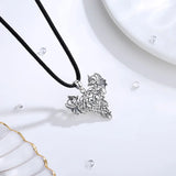 Vintage Oxidized Silver Celtic Dragon Necklace