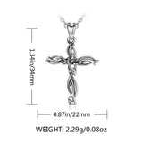 Vintage Cross Pendant Necklace with Link Chain Women Jewelry
