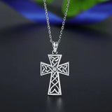 Sterling Silver Cross Pendant Necklace with Box - CYD402