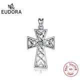 Sterling Silver Cross Pendant Necklace with Box - CYD402