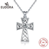 Sterling Silver Cross Pendant Necklace with Box - CYD402