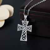 Sterling Silver Cross Pendant Necklace with Box - CYD402