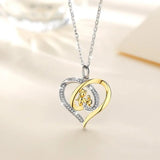 Sterling Silver Mother Daughter Necklace Heart Pendant Gift