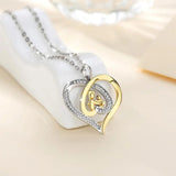 Sterling Silver Mother Daughter Necklace Heart Pendant Gift