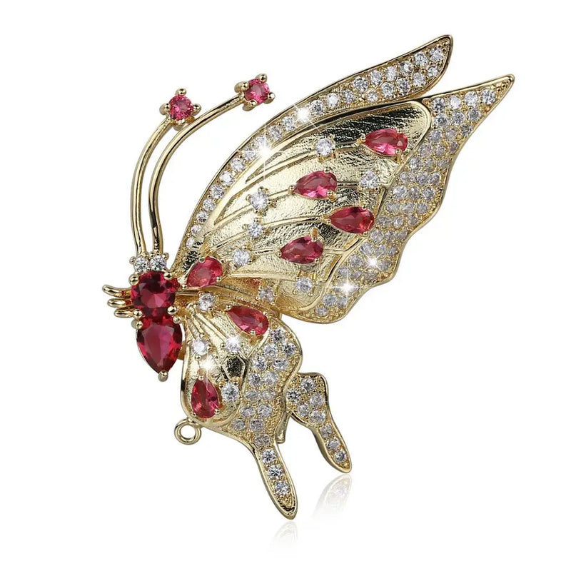 EUDORA Crystal Insect Brooch Butterfly Pin Brooches Women Scarf Clip