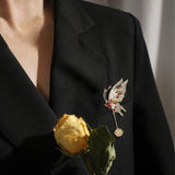 EUDORA Crystal Insect Brooch Butterfly Pin Brooches Women Scarf Clip