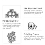 925 Silver Celtics Knot Cross Stud Earring Vintage Dangler CYE34