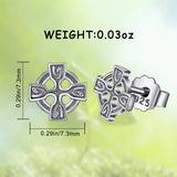 925 Silver Celtics Knot Cross Stud Earring Vintage Dangler CYE34