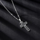925 Silver Cross Pendant Celtics Knot Necklace with Box