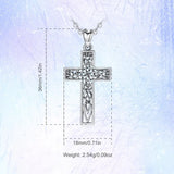 925 Silver Cross Pendant Celtics Knot Necklace with Box