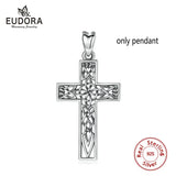 925 Silver Cross Pendant Celtics Knot Necklace with Box